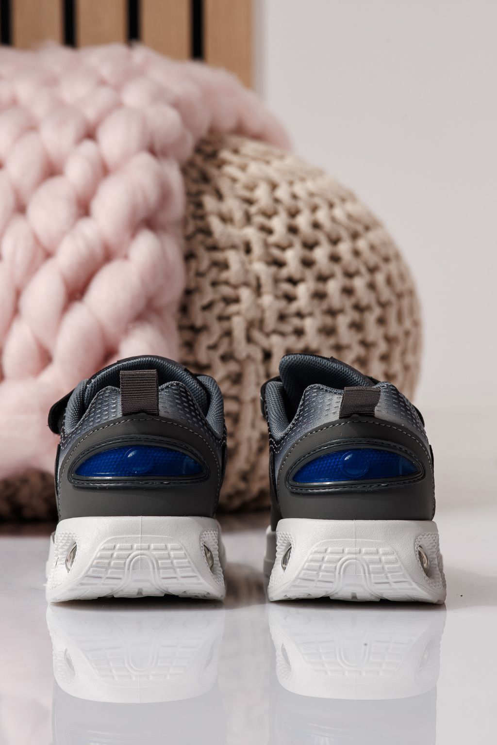 Adidasi copii gri din material textil Victoria #24353