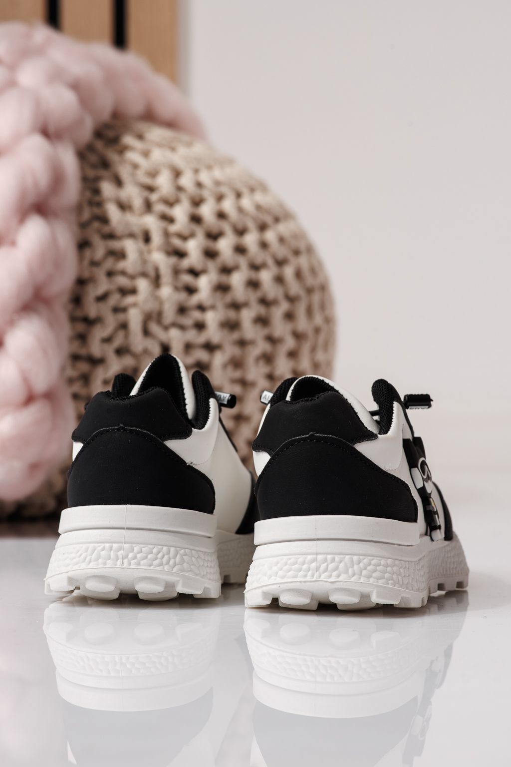 Adidasi copii negri din piele ecologica Ana #24385