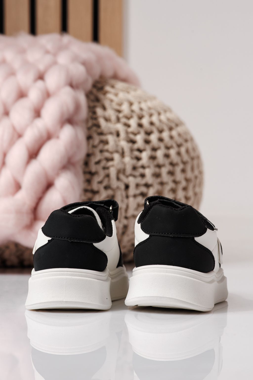 Adidasi copii albi din piele ecologica Isabella #24362