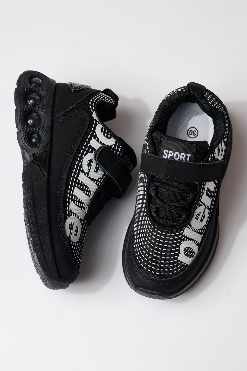 Adidasi copii negri din material textil Freya #24349