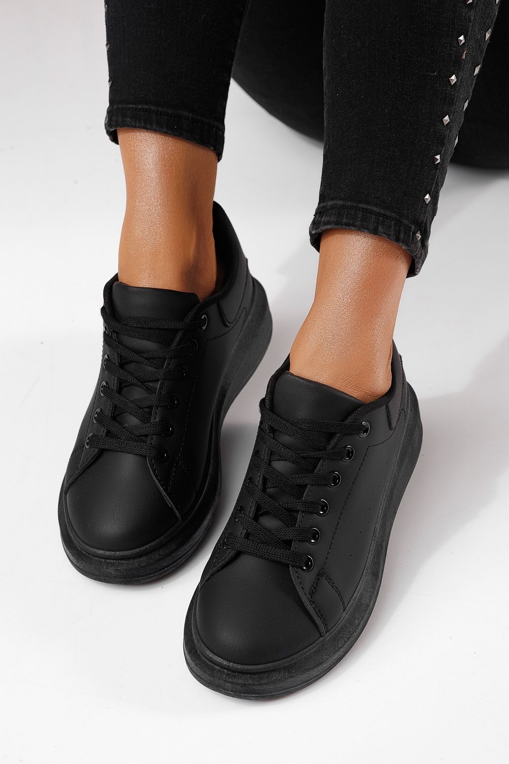 Adidasi dama negri din piele ecologica Sofia #24323