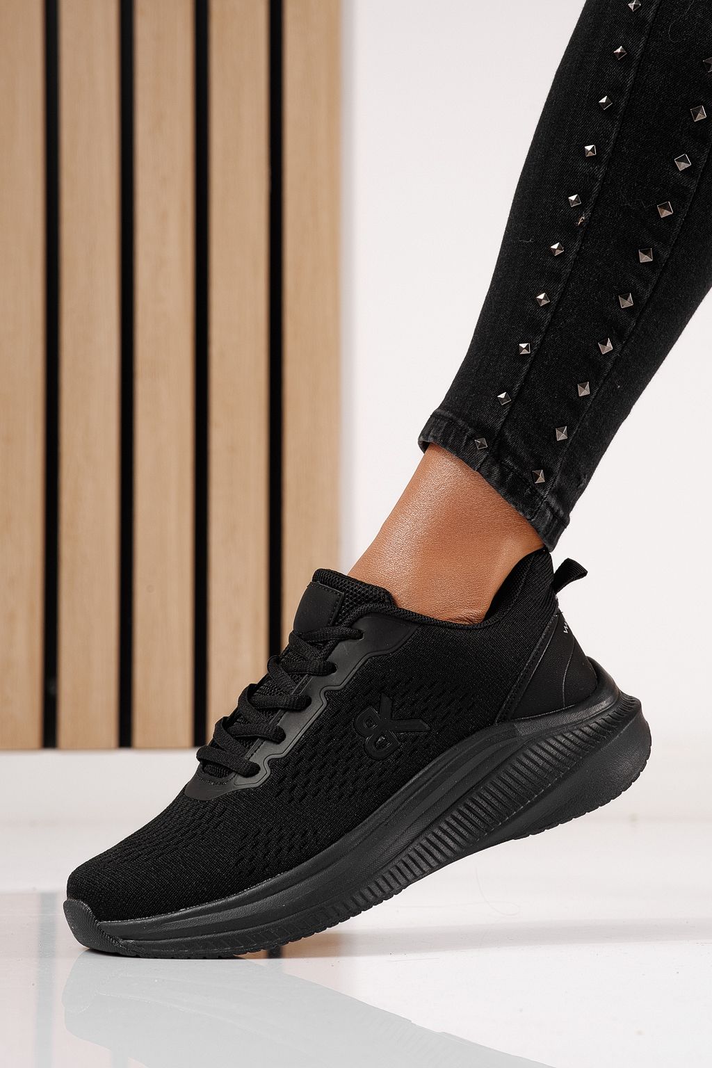 Adidasi dama negri din material textil Anaiss #24389