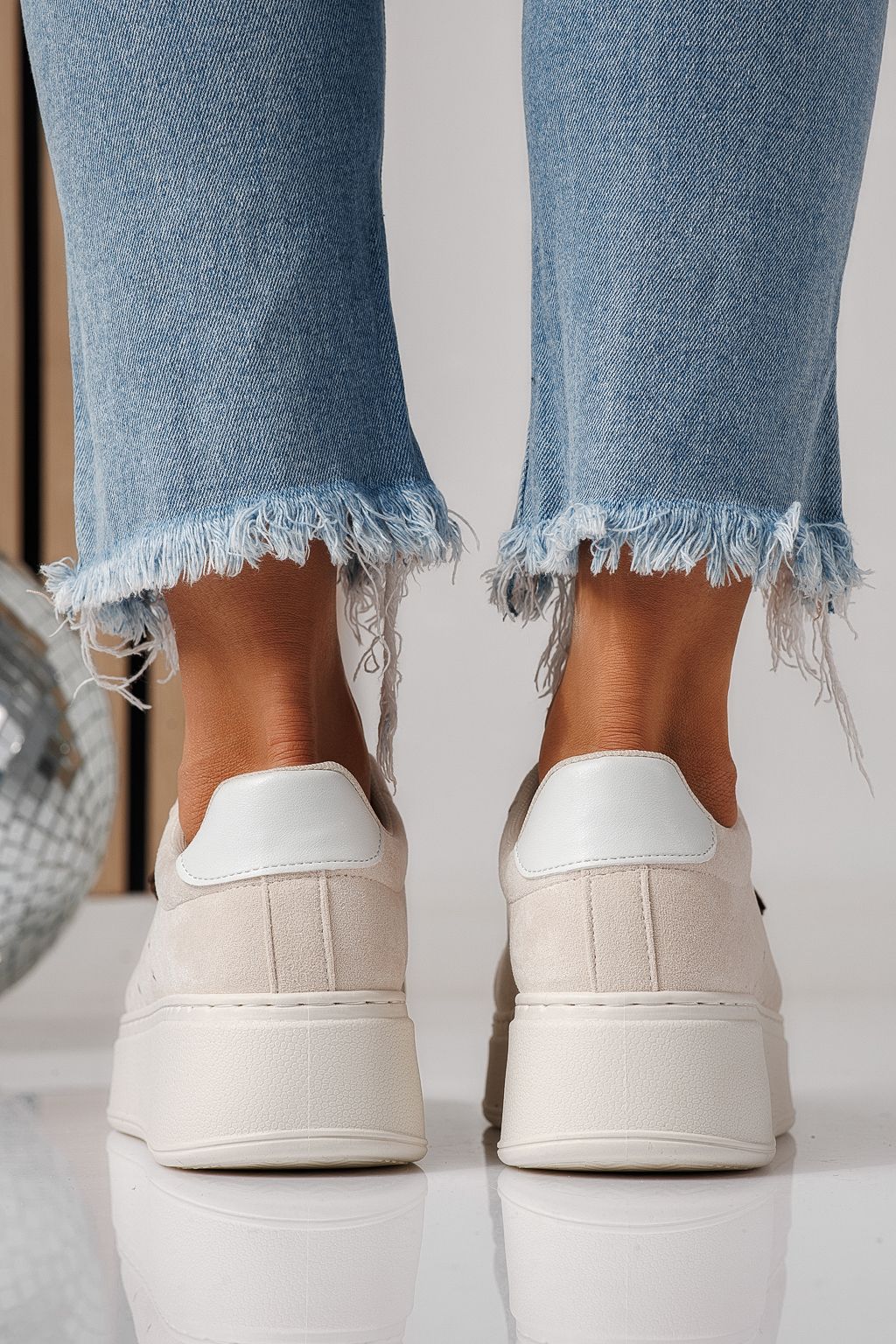 Adidasi dama bej din piele ecologica Aliss #24316