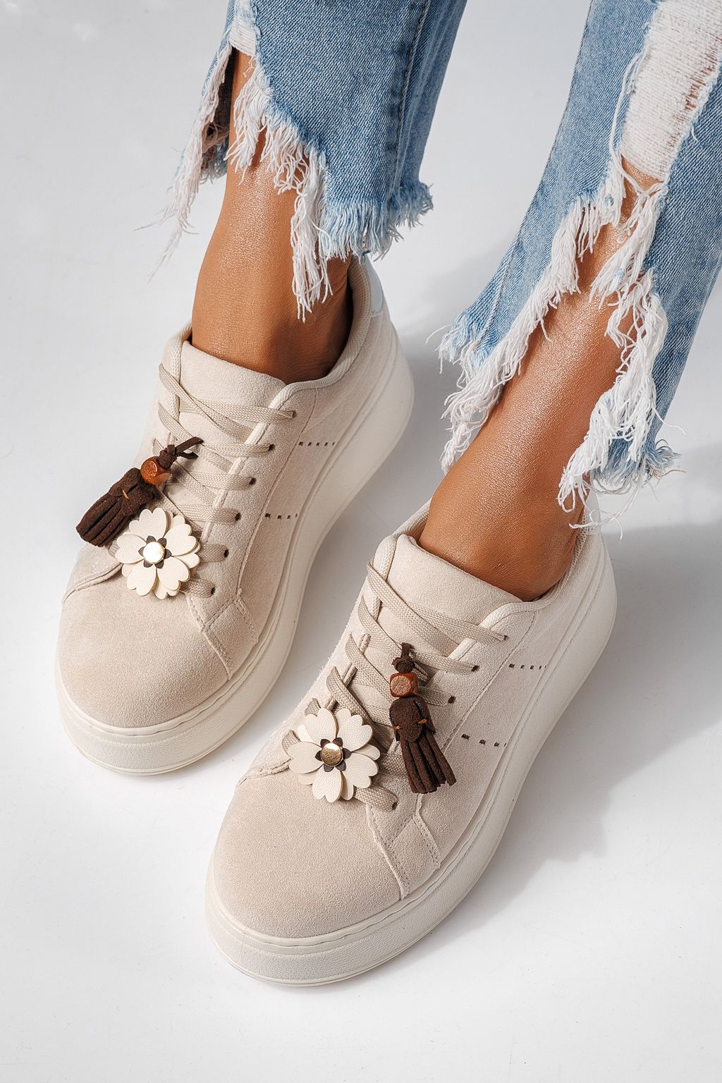 Adidasi dama bej din piele ecologica Aliss #24316