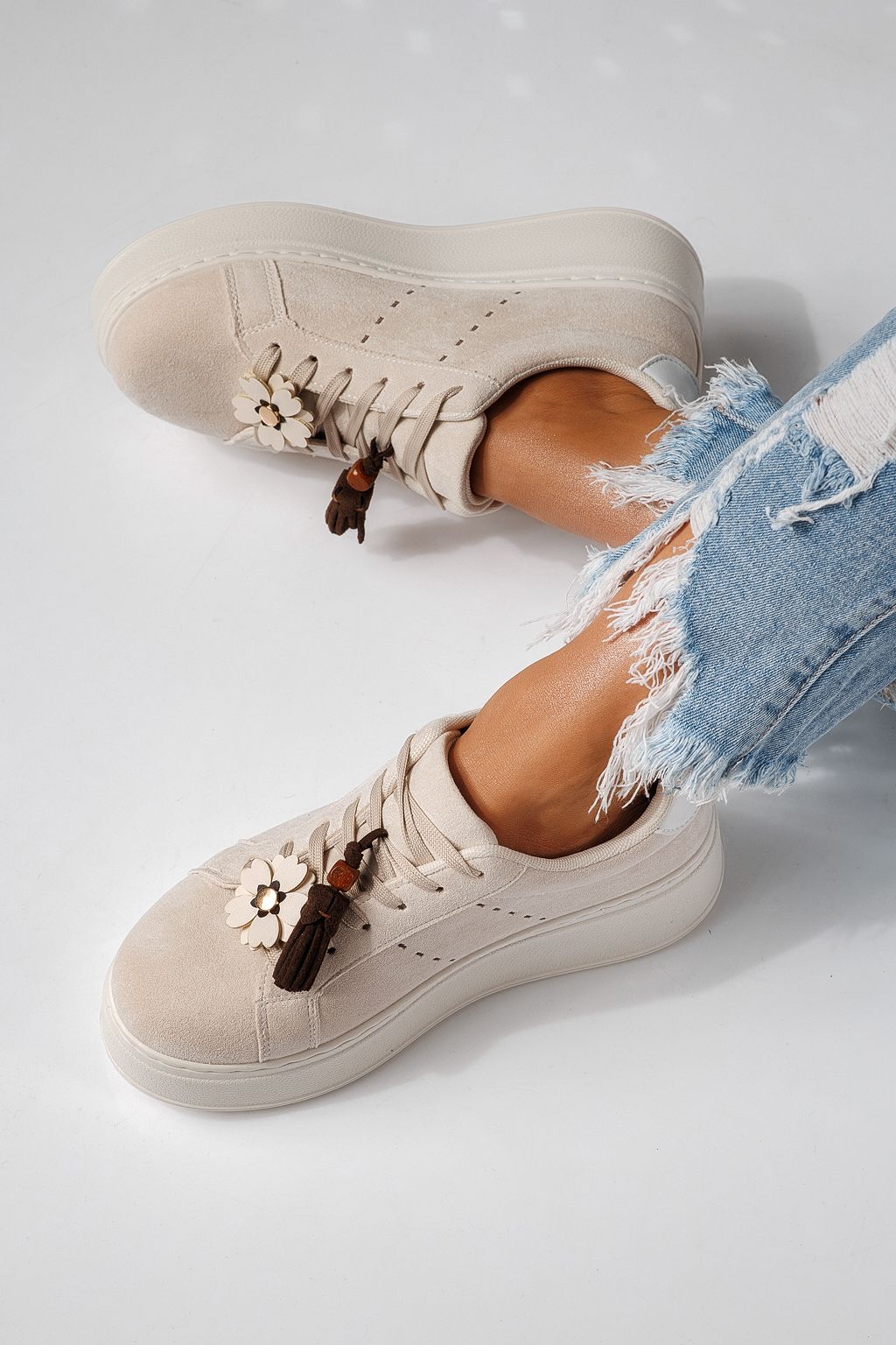 Adidasi dama bej din piele ecologica Aliss #24316