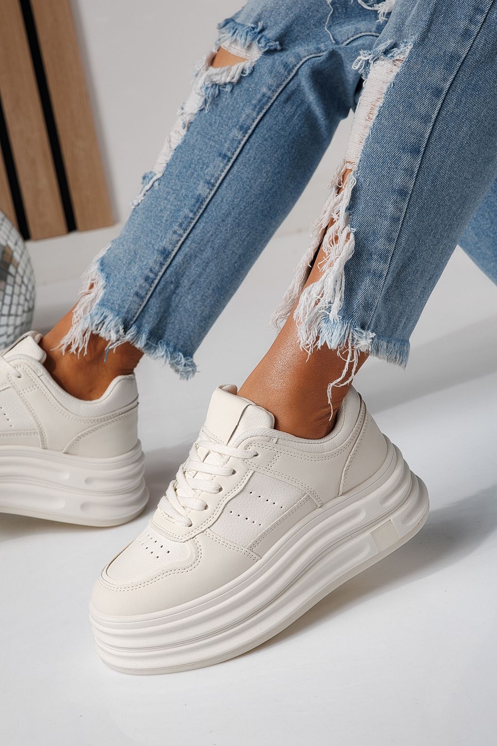 Adidasi dama bej din piele ecologica Adelina #24284