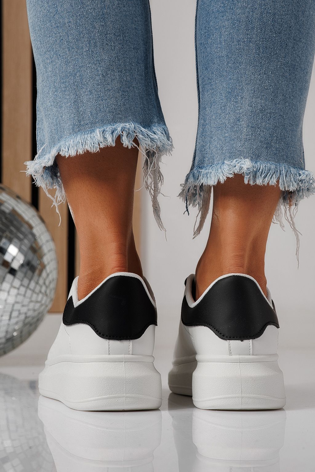 Adidasi dama albi din piele ecologica Sofia #24322