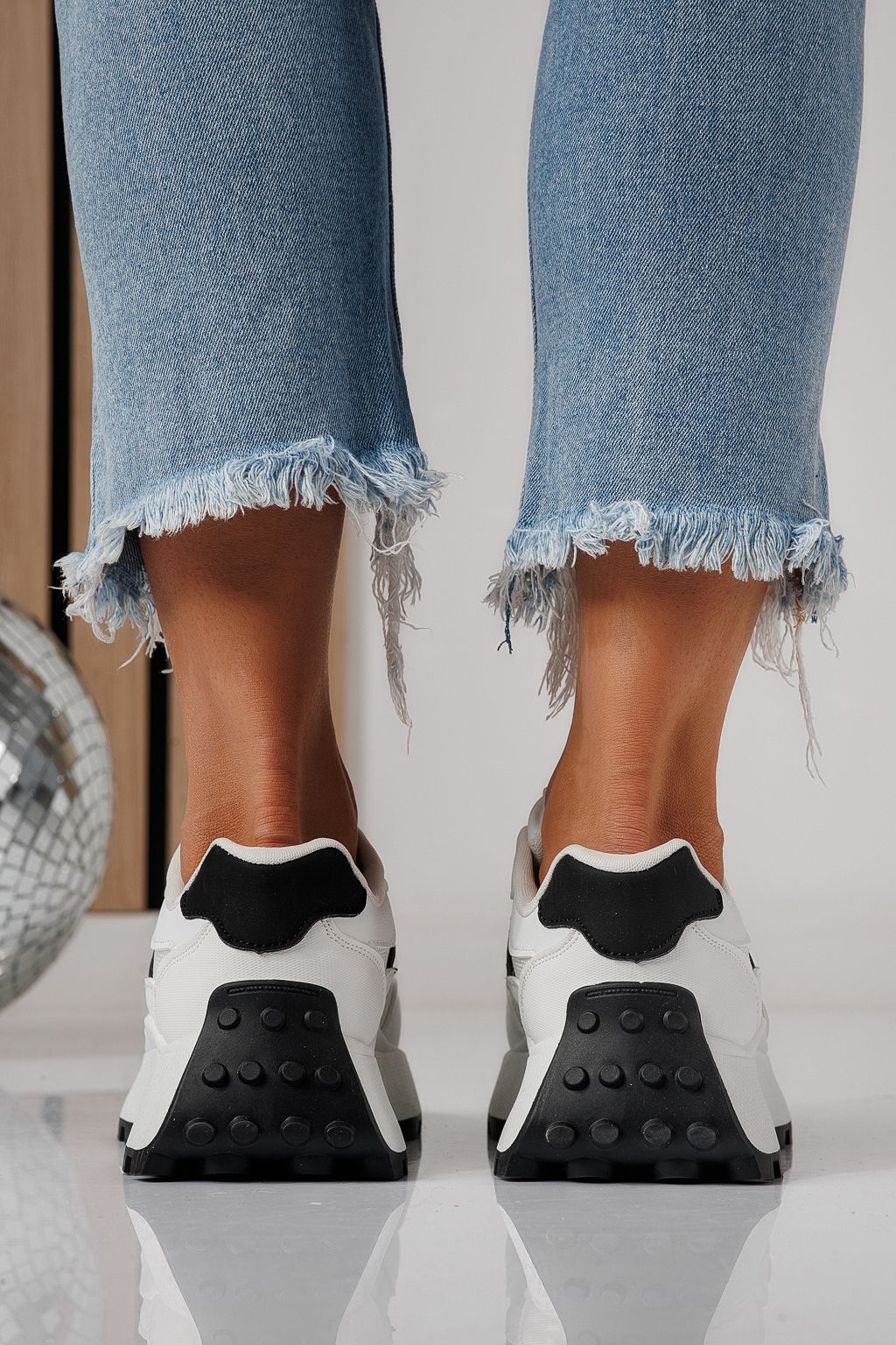 Adidasi dama albi din piele ecologica Mia #24317