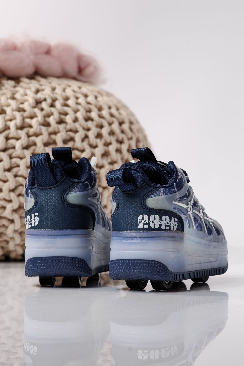 Adidasi cu role albastri din material textil Helys #24394