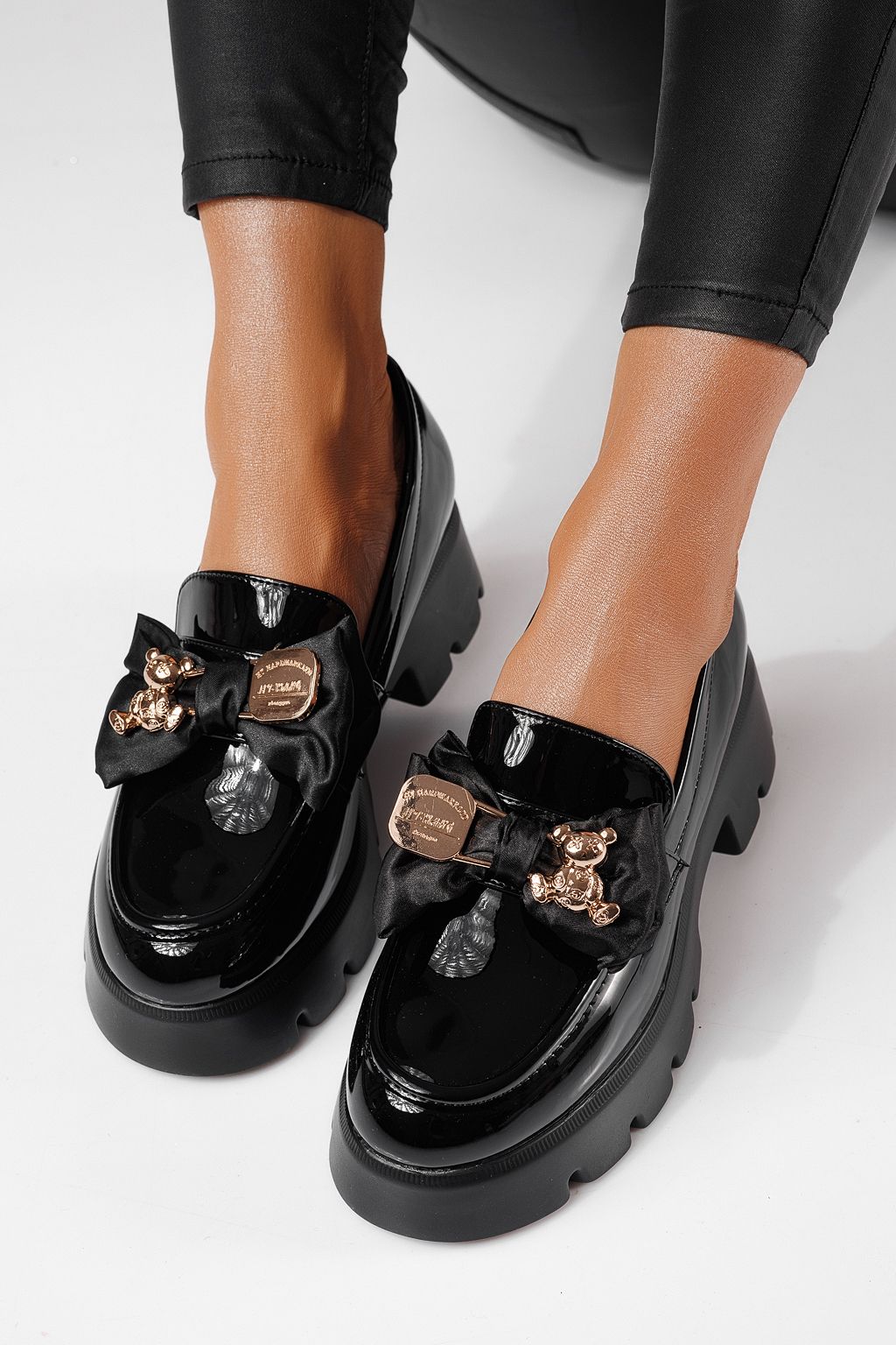 Pantofi casual dama negri din piele ecologica Natalia #24406