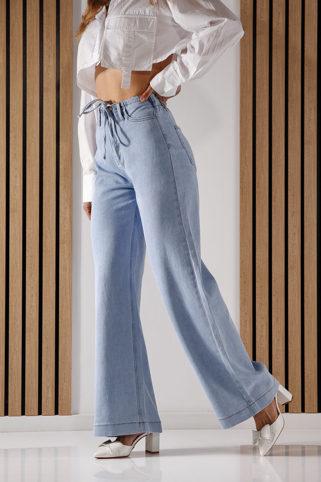 Blugi Wide Leg Fit Dama Anne Albastri #A1367