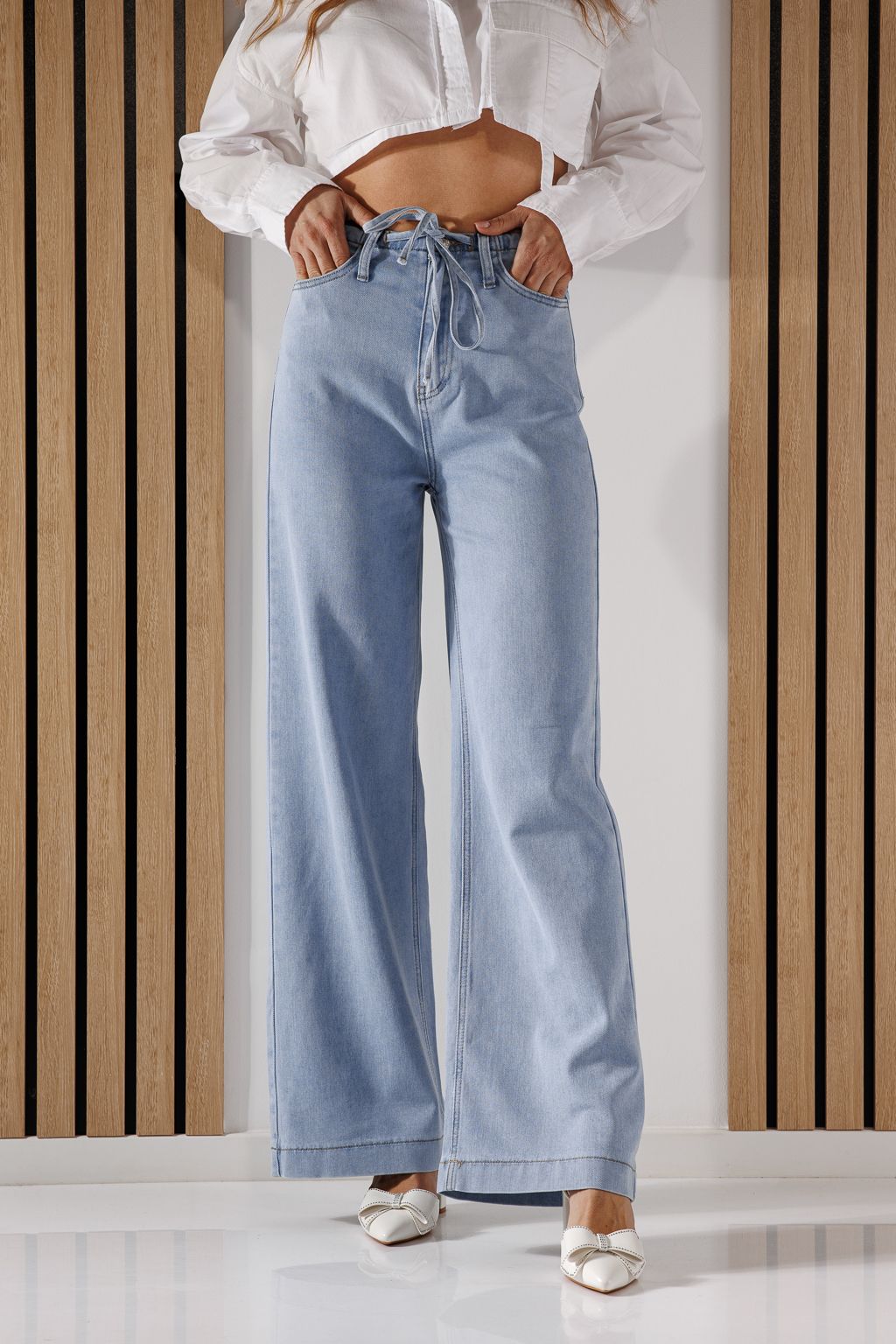 Blugi Wide Leg Fit Dama Anne Albastri #A1367