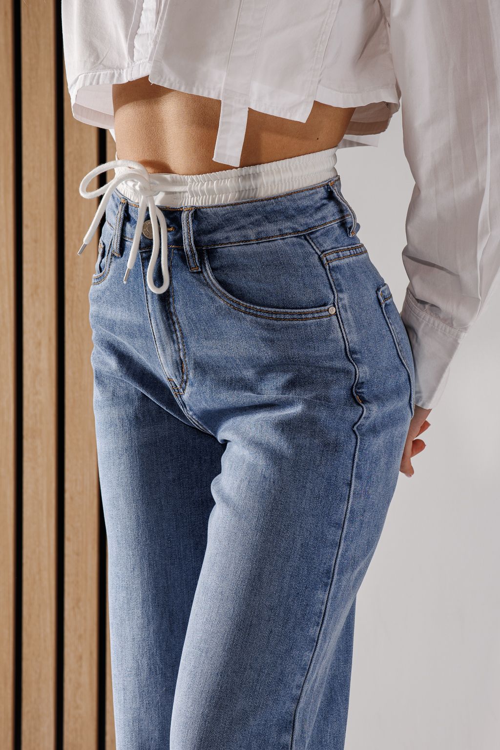 Blugi Wide Leg Dama Ali Albastri #A1361