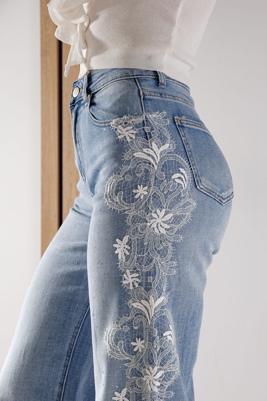 Blugi Wide Leg Dama Kenya Albastri #A1354