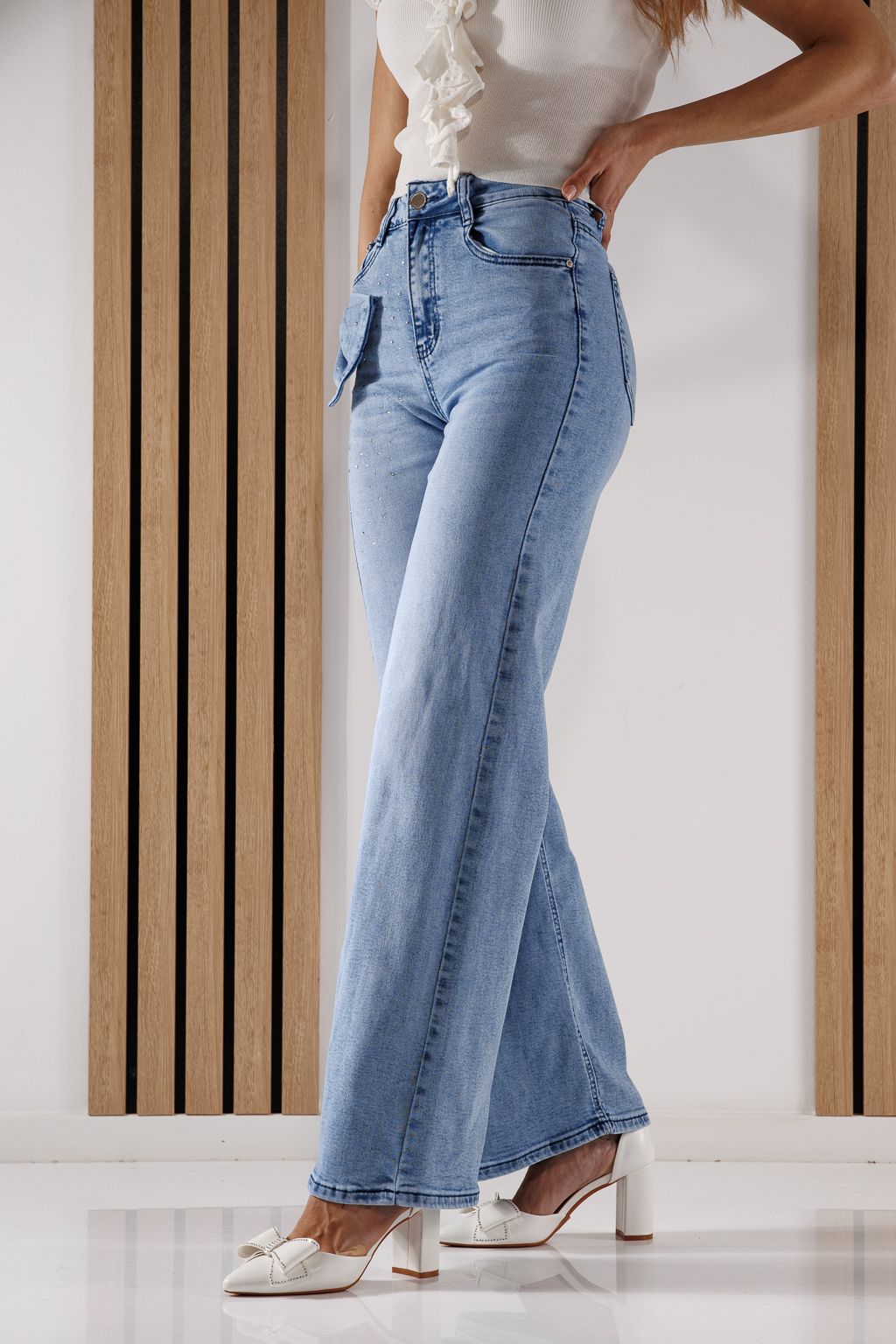 Blugi Evazati Dama Amira Albastri #A1344