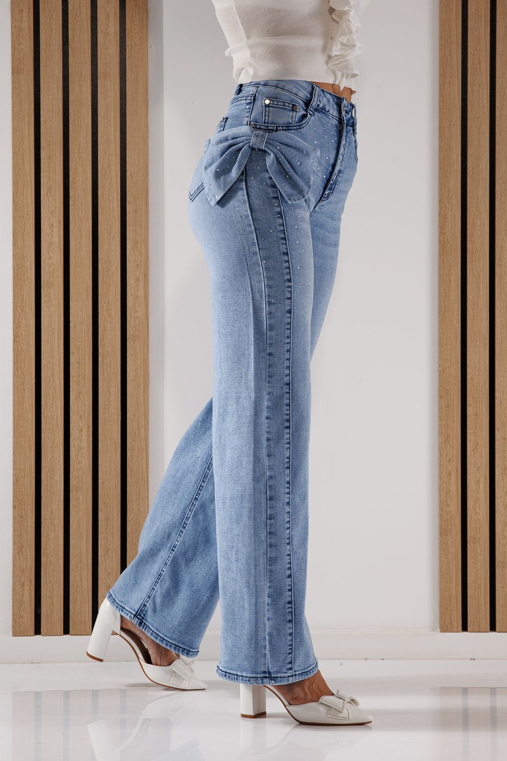 Blugi Evazati Dama Amira Albastri #A1344