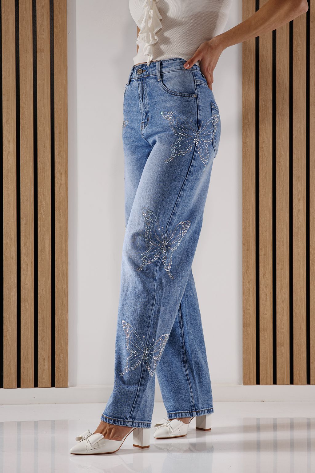 Blugi Evazati Dama Isabel Albastri #A1349