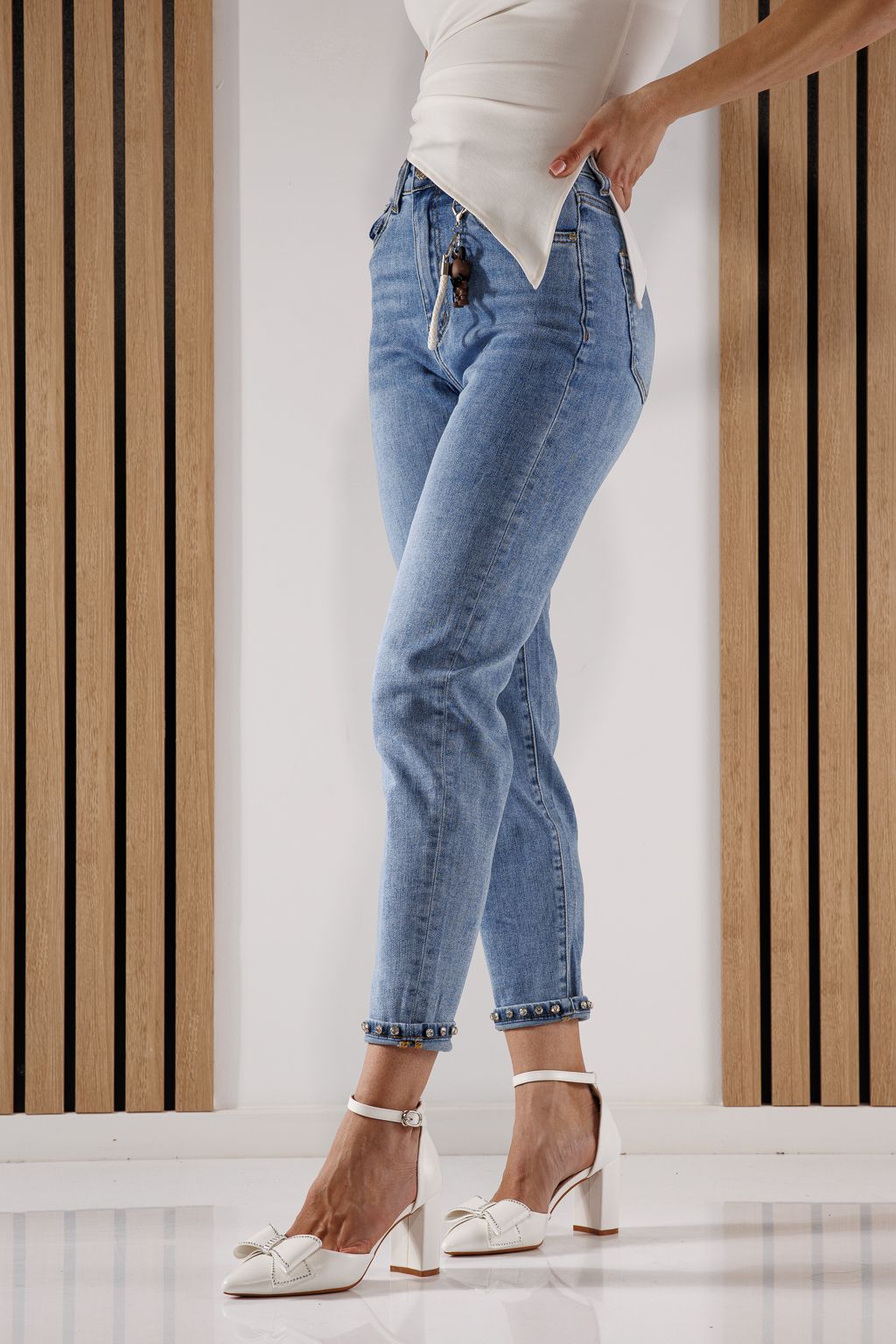 Blugi Baggy Fit Dama Alexia Albastri #A1359