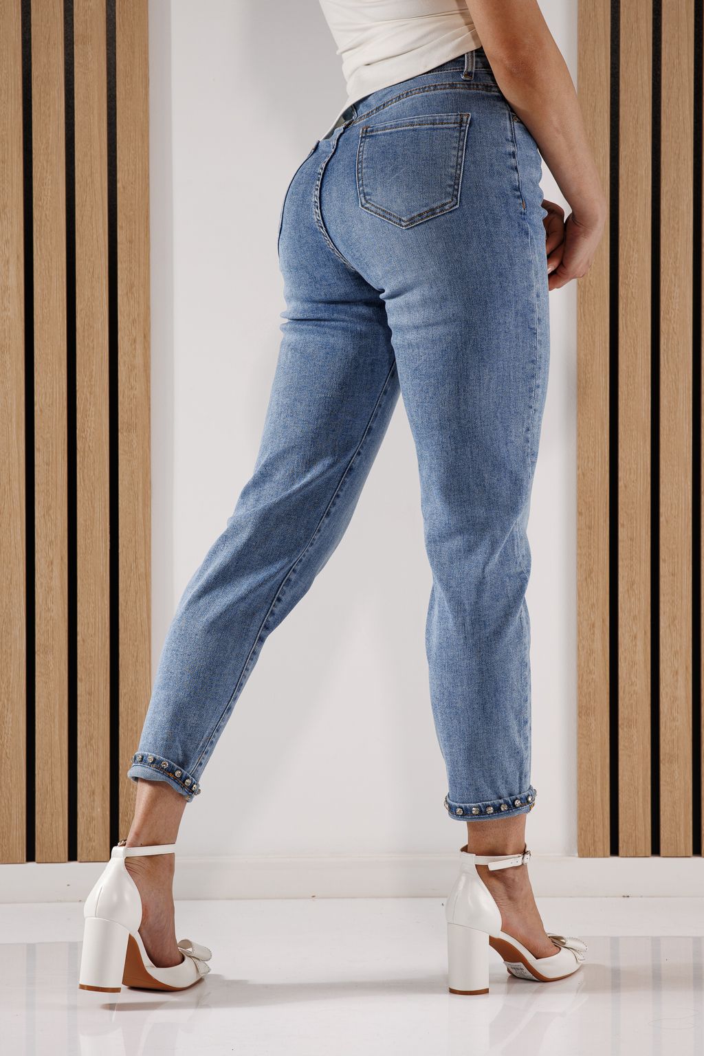 Blugi Baggy Fit Dama Alexia Albastri #A1359