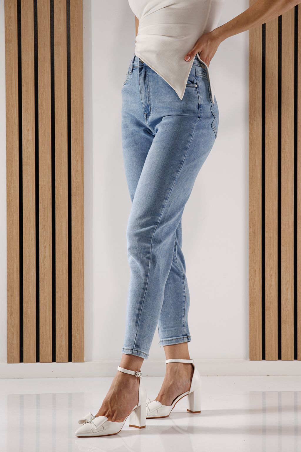 Blugi Baggy Fit Dama Aylin Albastri #A1360