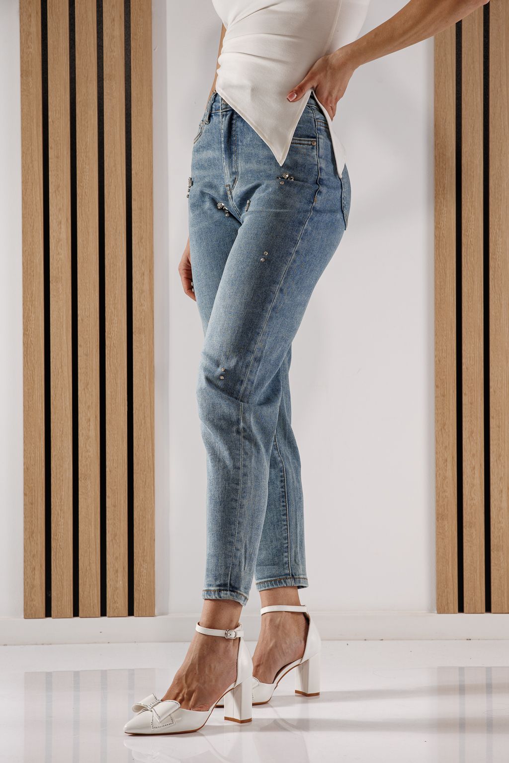 Blugi Baggy Fit Dama Azaleea Albastri #A1358