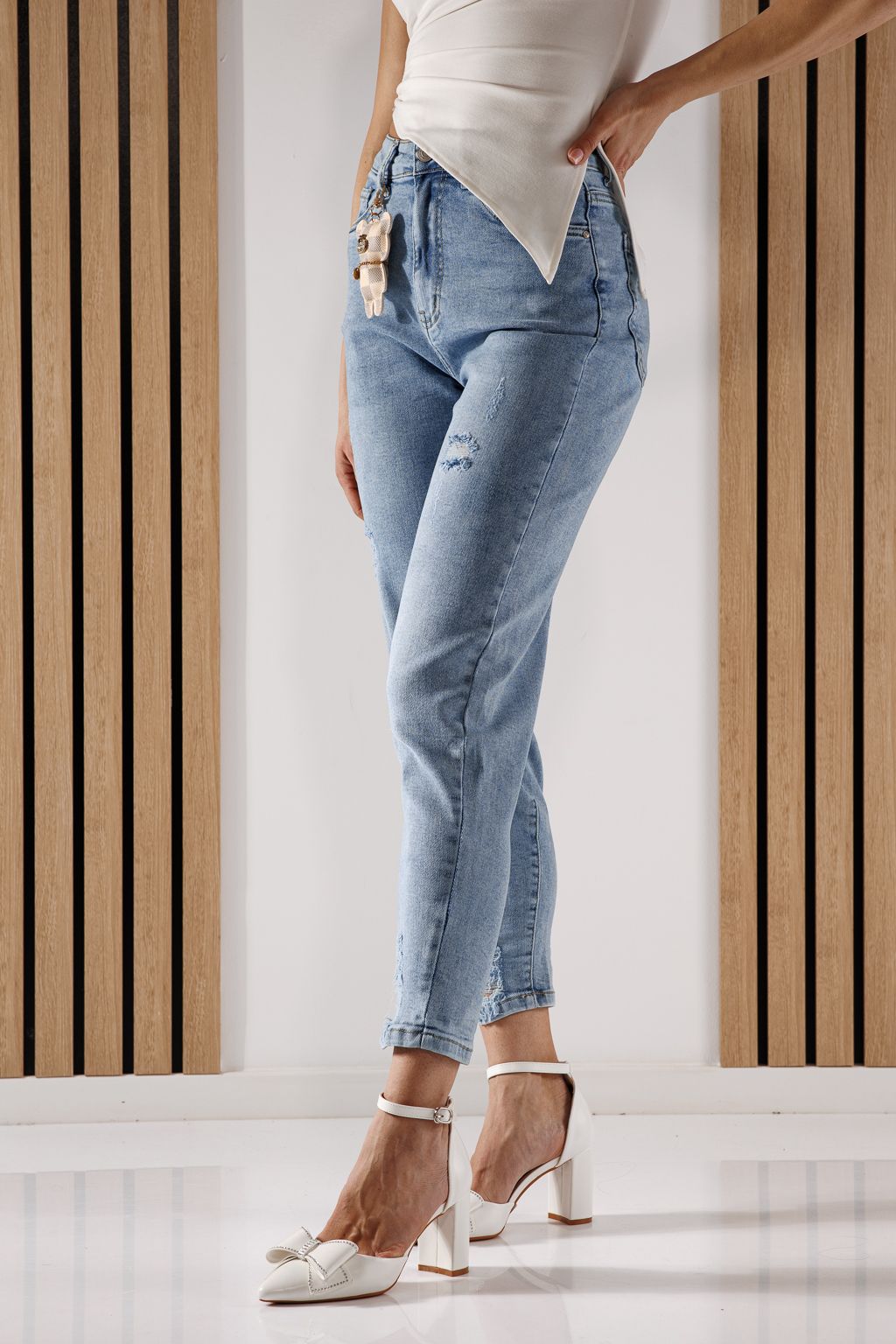 Blugi Baggy Fit Dama Allana Albastri #A1366