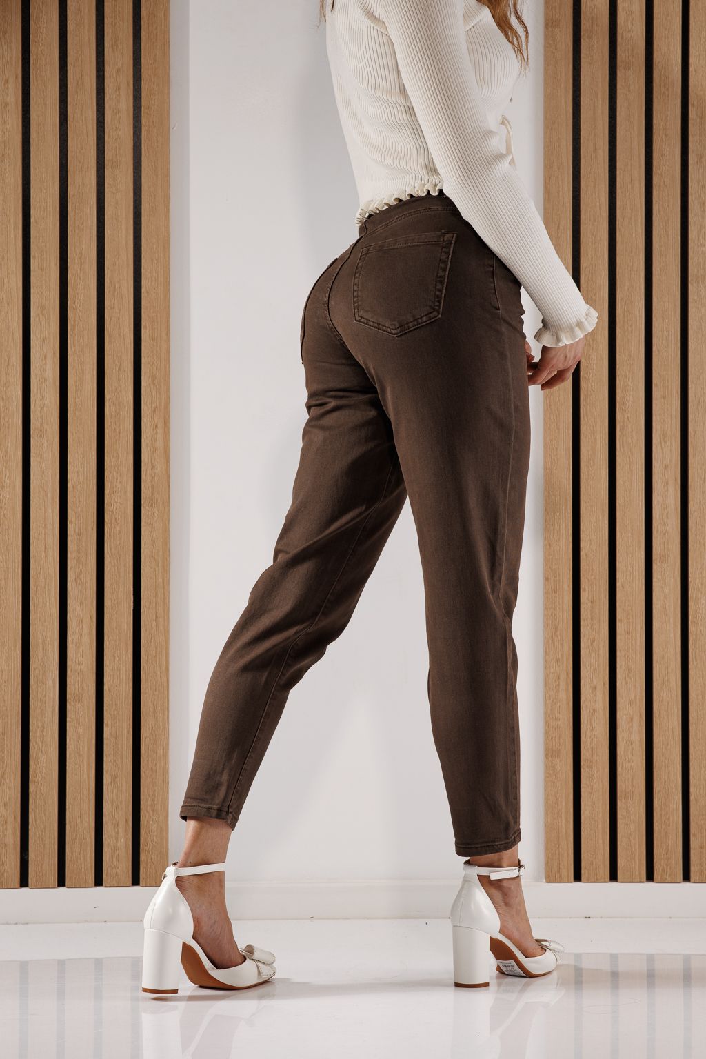 Blugi Baggy Fit Dama Elena Khaki #A1372