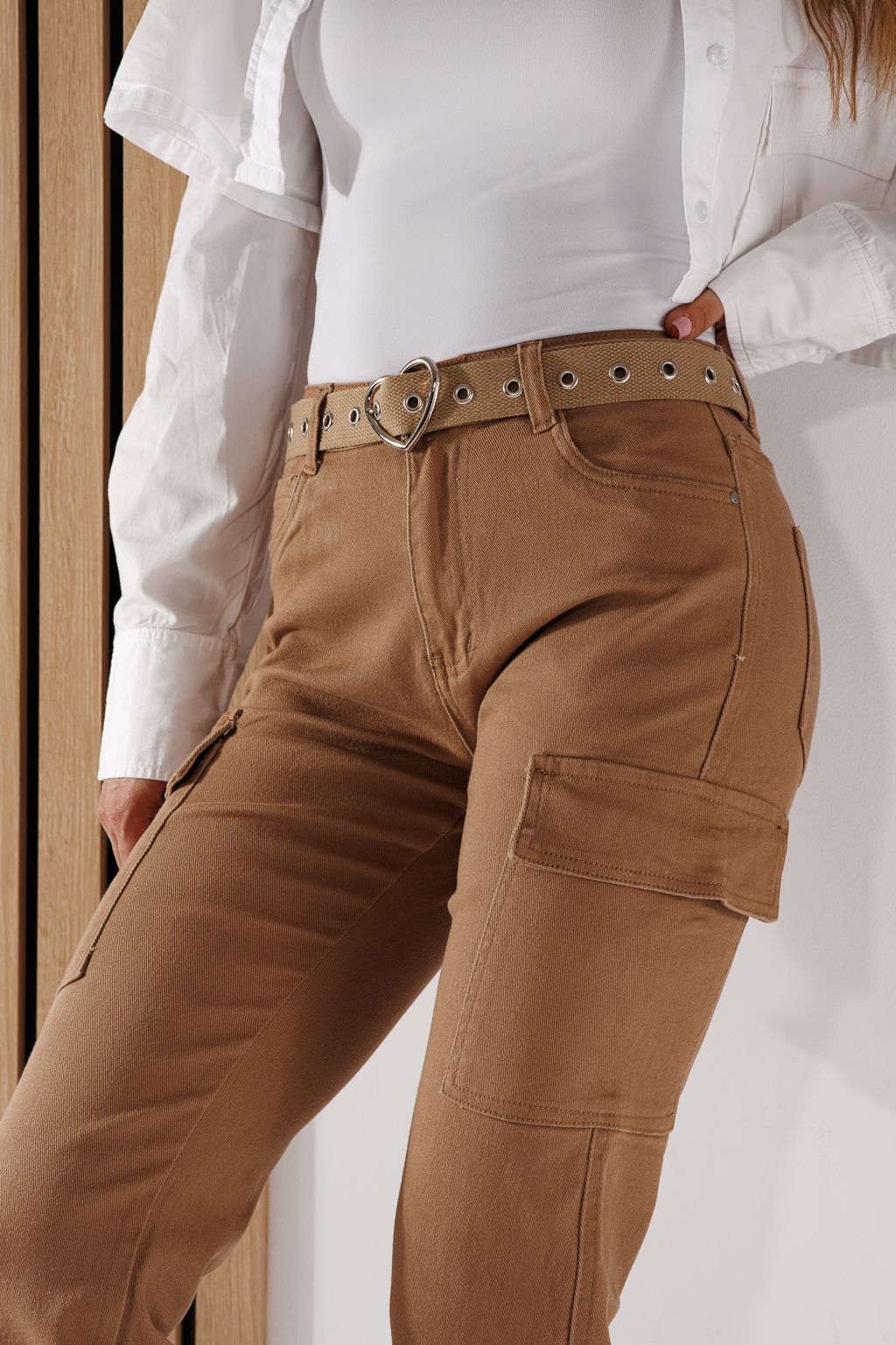 Blugi Tip Cargo Dama Mara Khaki #A604
