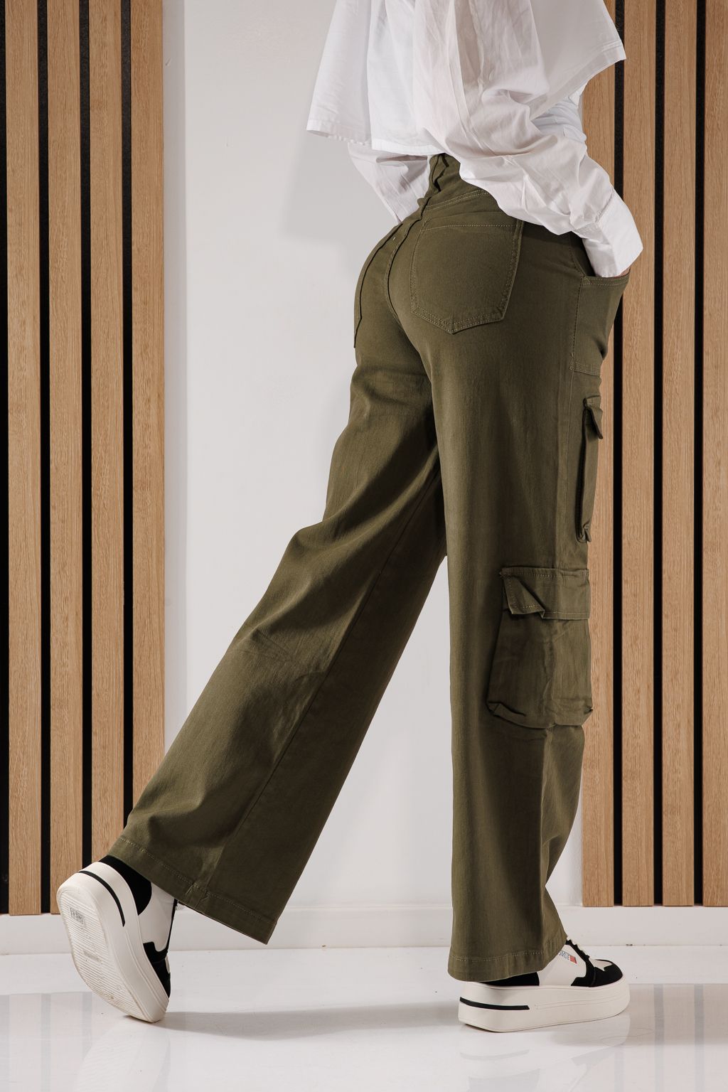 Blugi Tip Cargo Dama Miki Khaki #A642