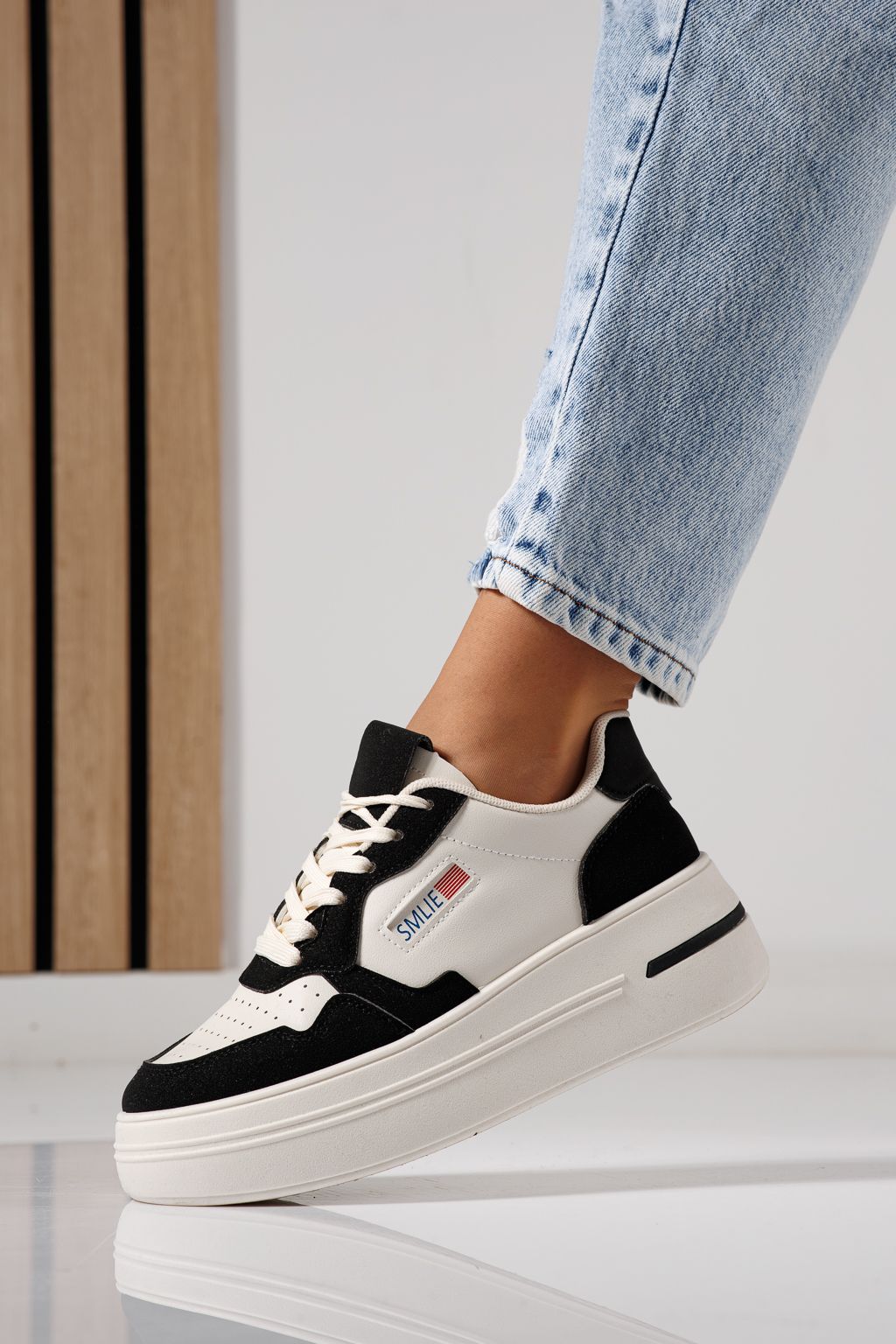 Adidasi dama negri din piele ecologica Sofia #24392