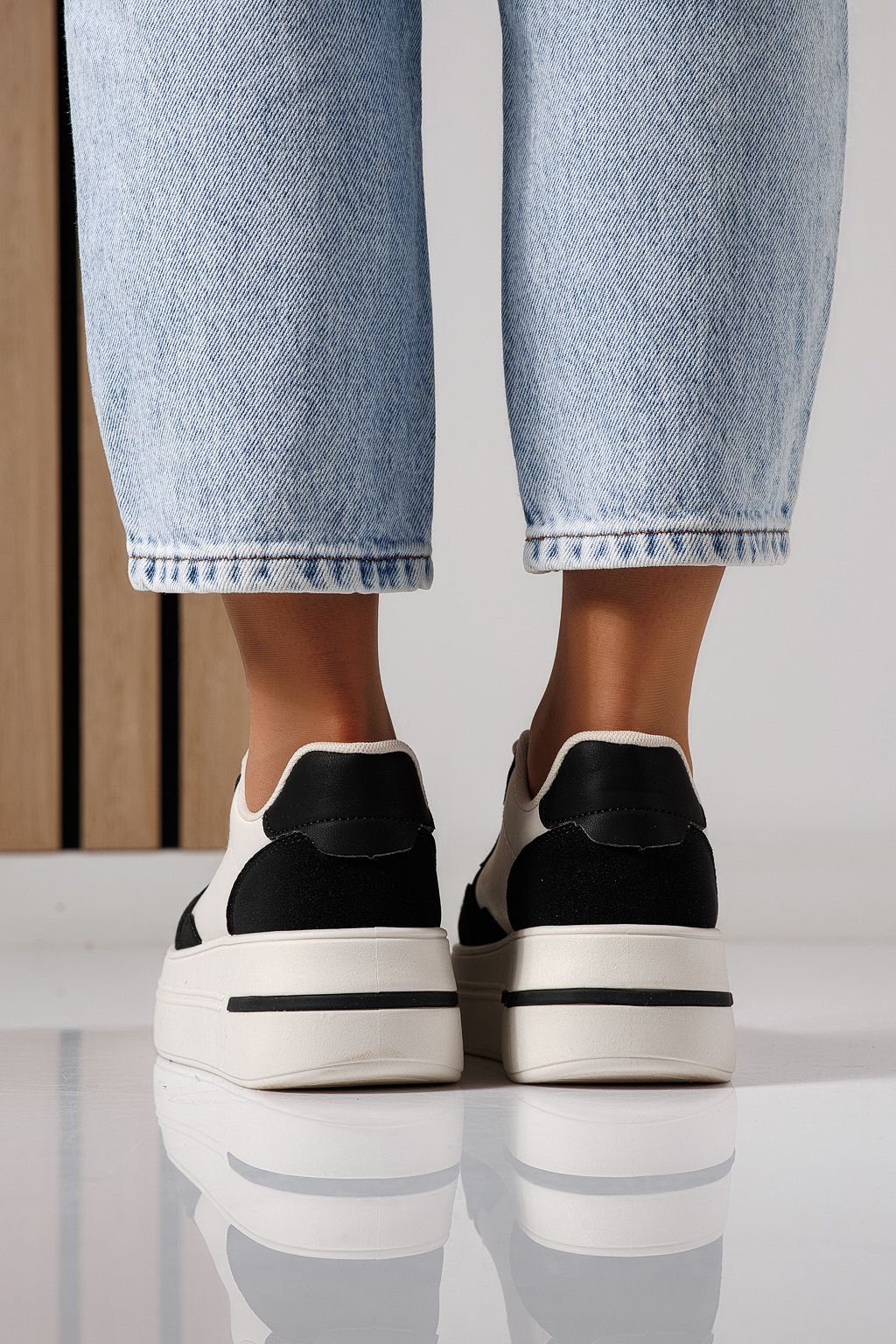 Adidasi dama negri din piele ecologica Sofia #24392