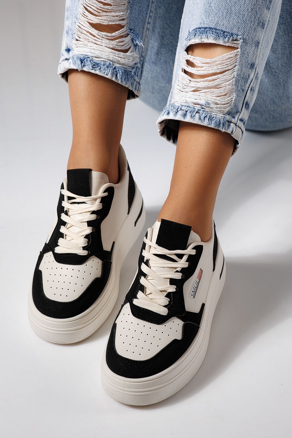 Adidasi dama negri din piele ecologica Sofia #24392