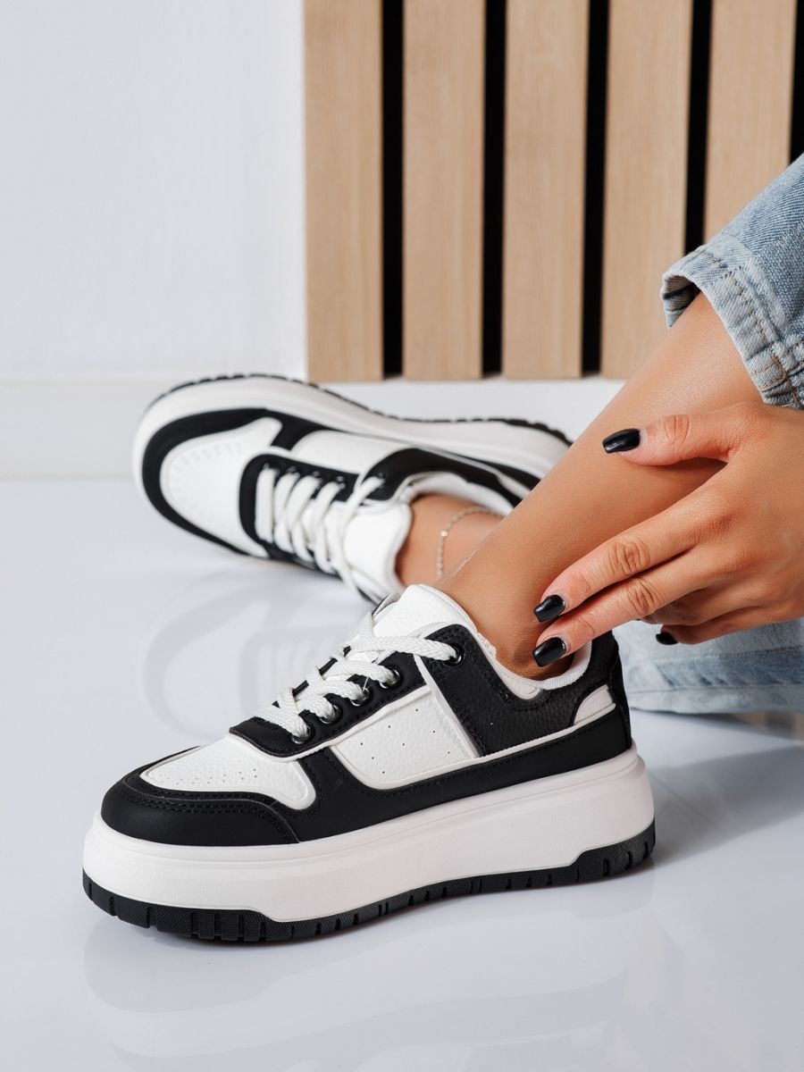 Adidasi dama albi din piele ecologica Mavis #24465