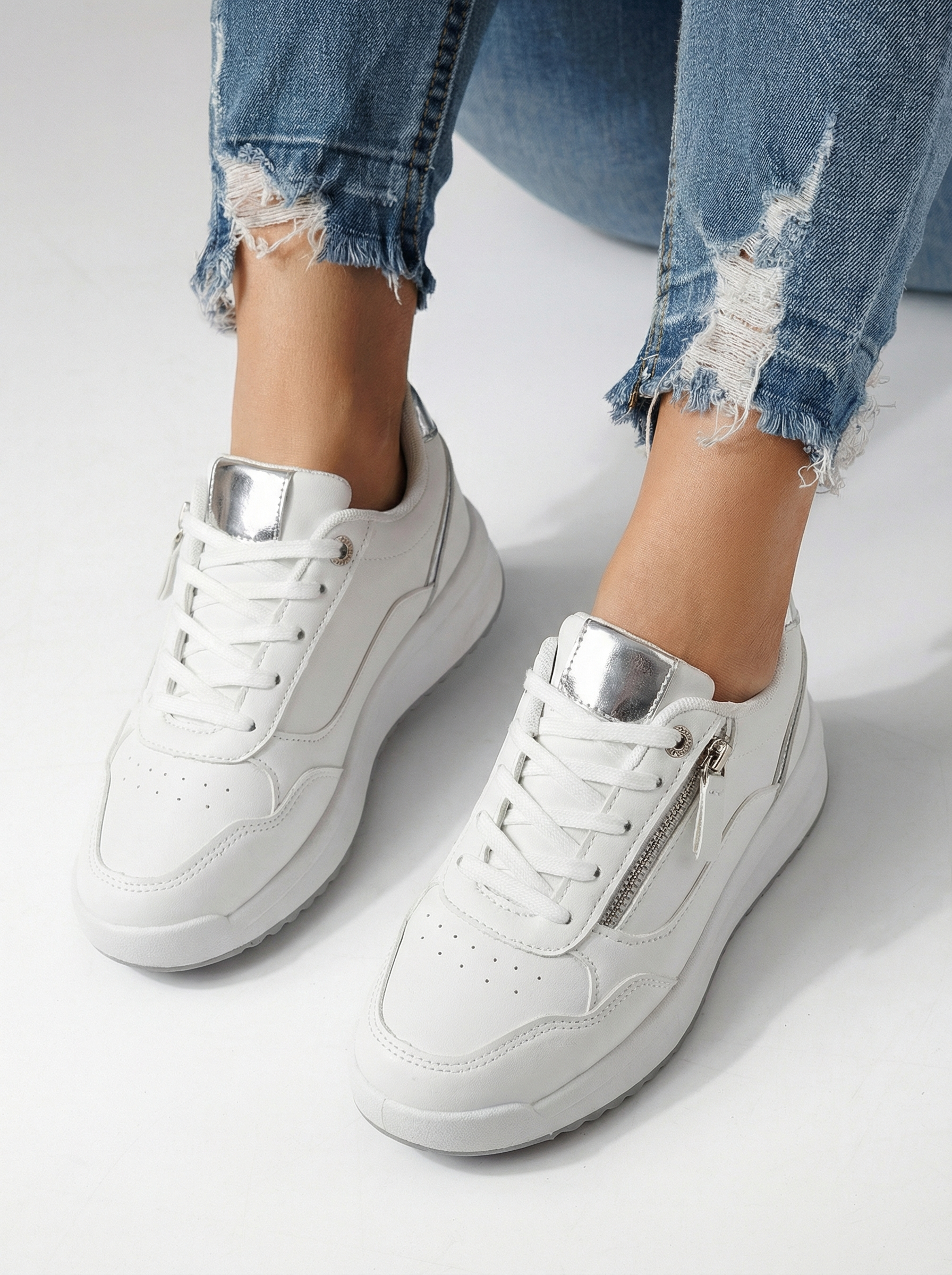 Adidasi dama gri din piele ecologica Alana #24416