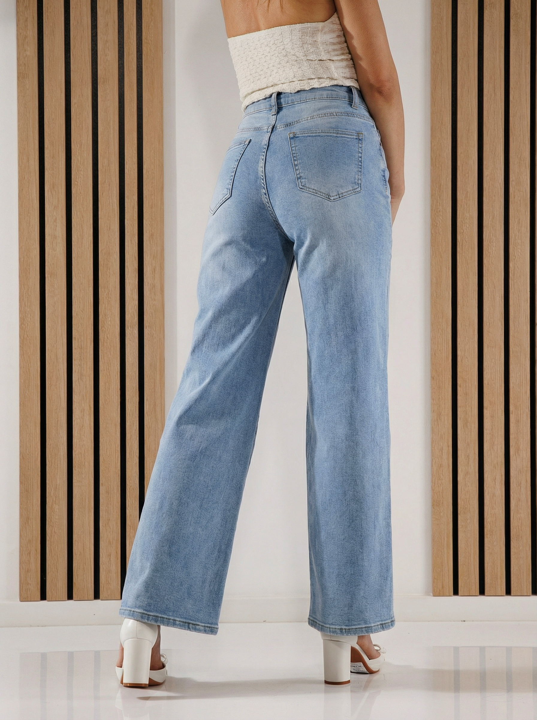 Blugi Wide Leg Dama Lorete Albastri #A1387