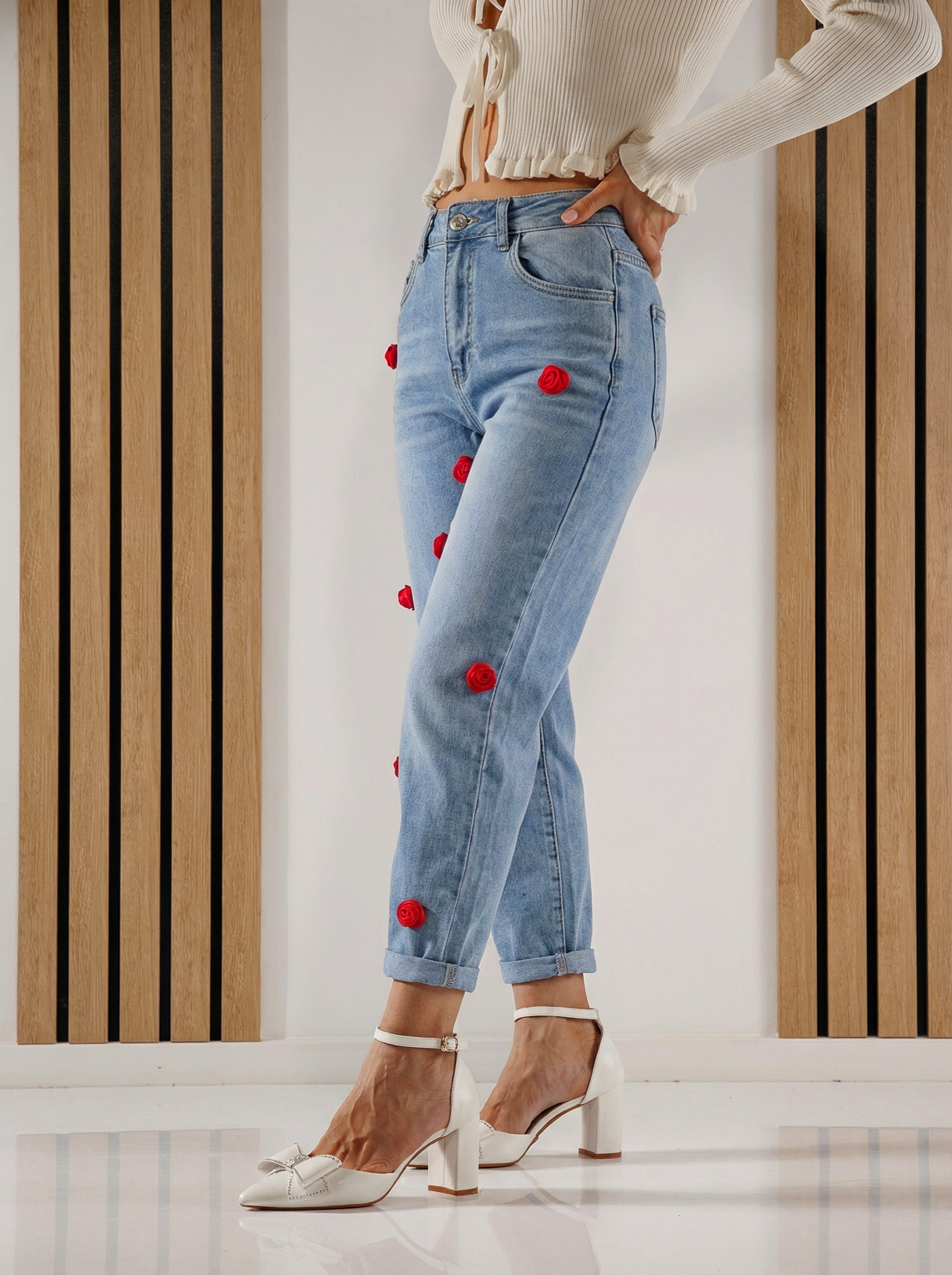 Blugi Baggy Fit Dama Giorgia Albastri #A1390