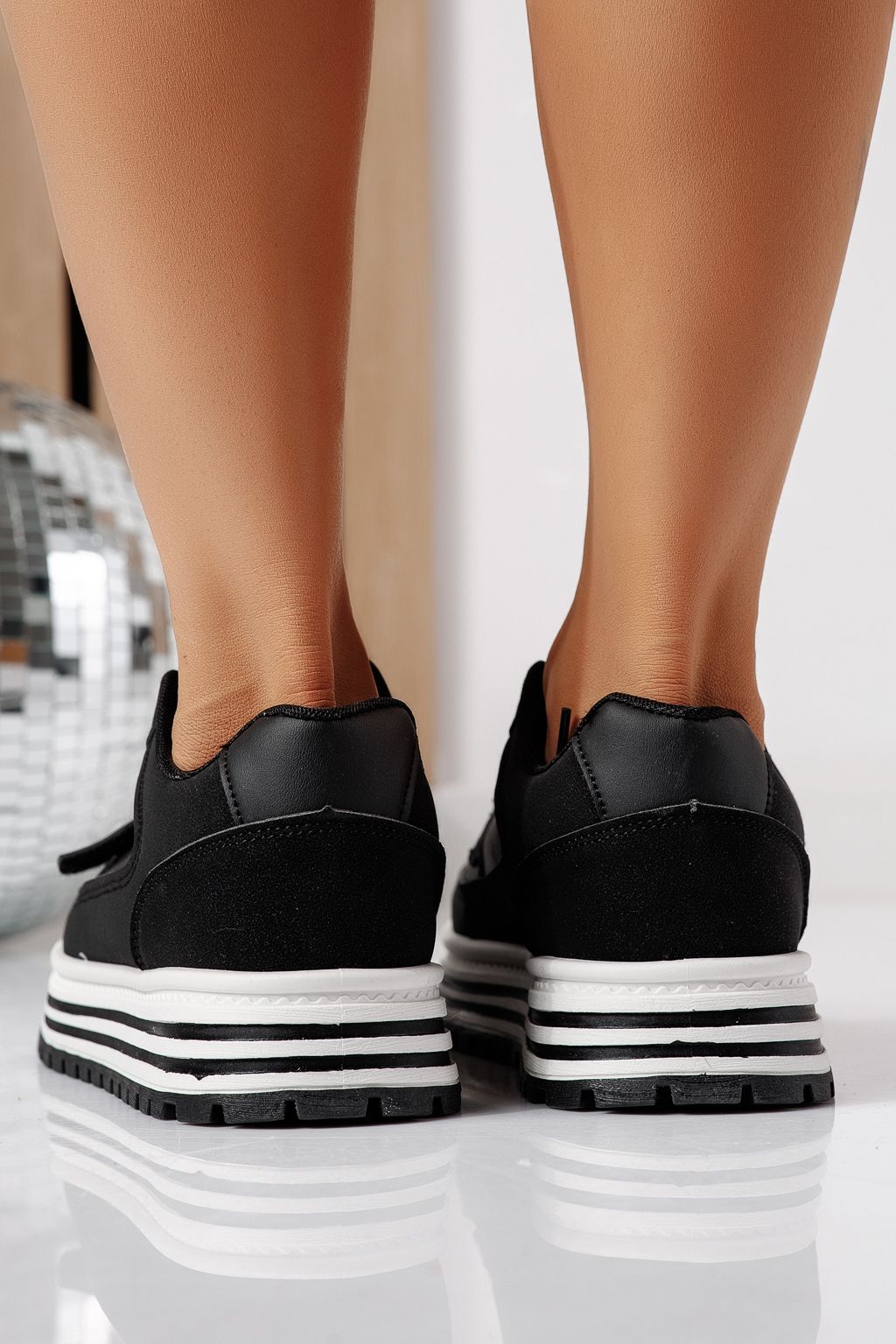 Adidasi dama negri din piele ecologica Tabitha #24457