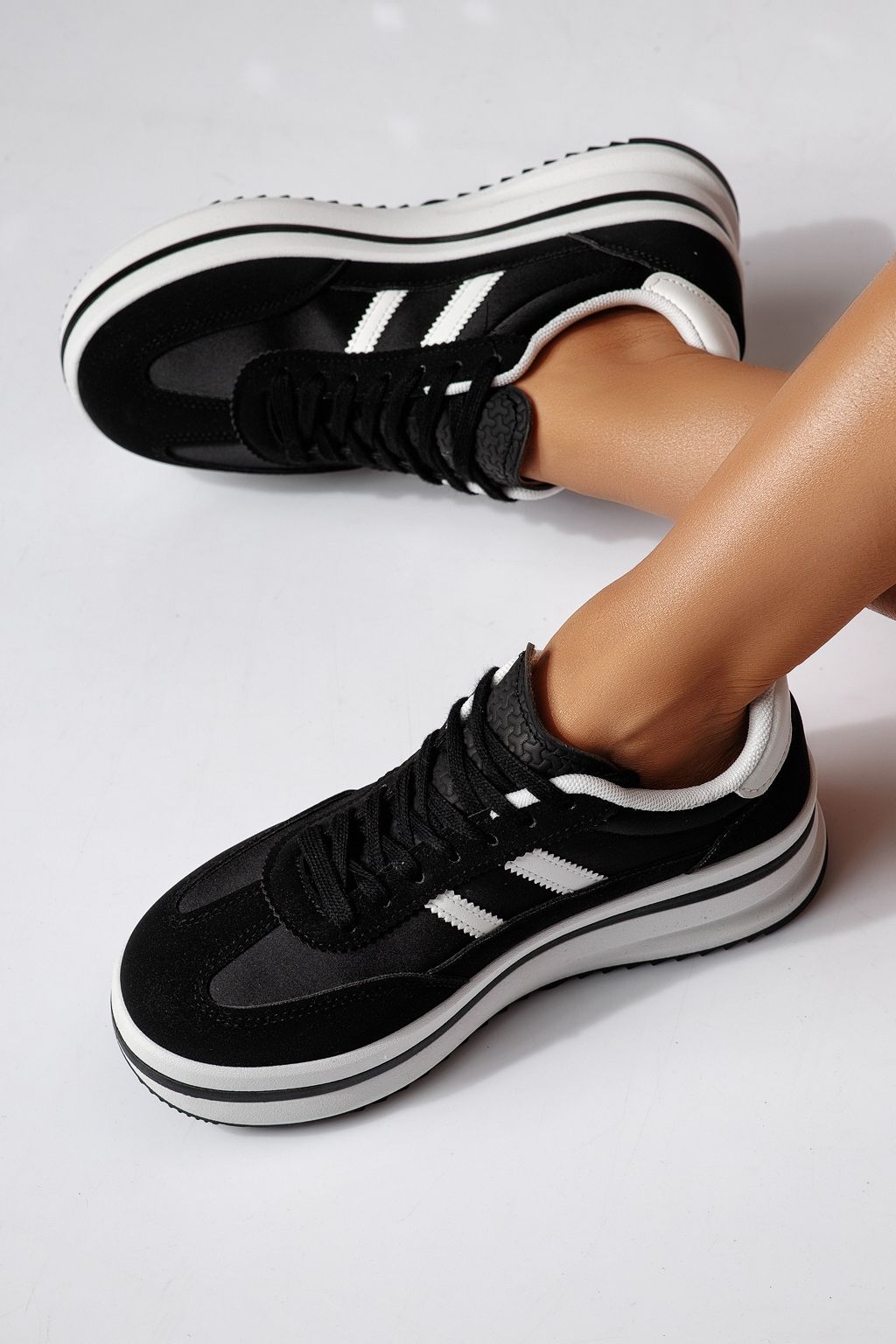 Adidasi dama negri din piele ecologica Diana2 #24477