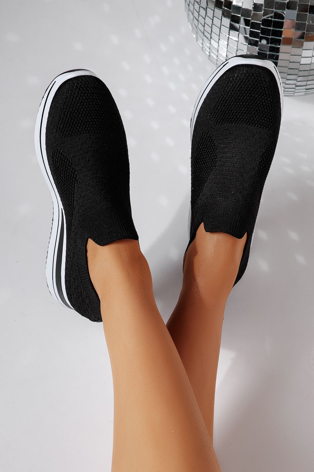 Adidasi dama negri din material textil Fausta #24471