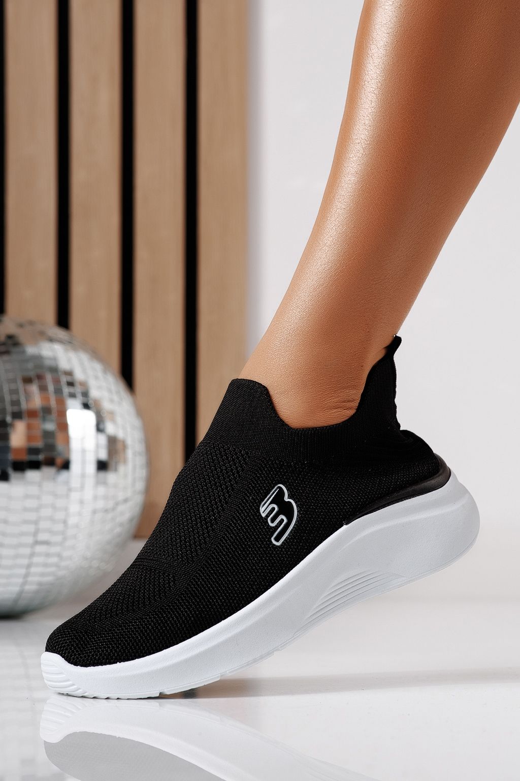 Adidasi dama negri din material textil Alona #24459