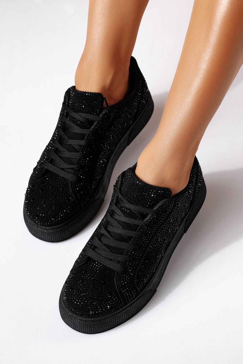 Adidasi dama negri din piele ecologica intoarsa Lorete #24478