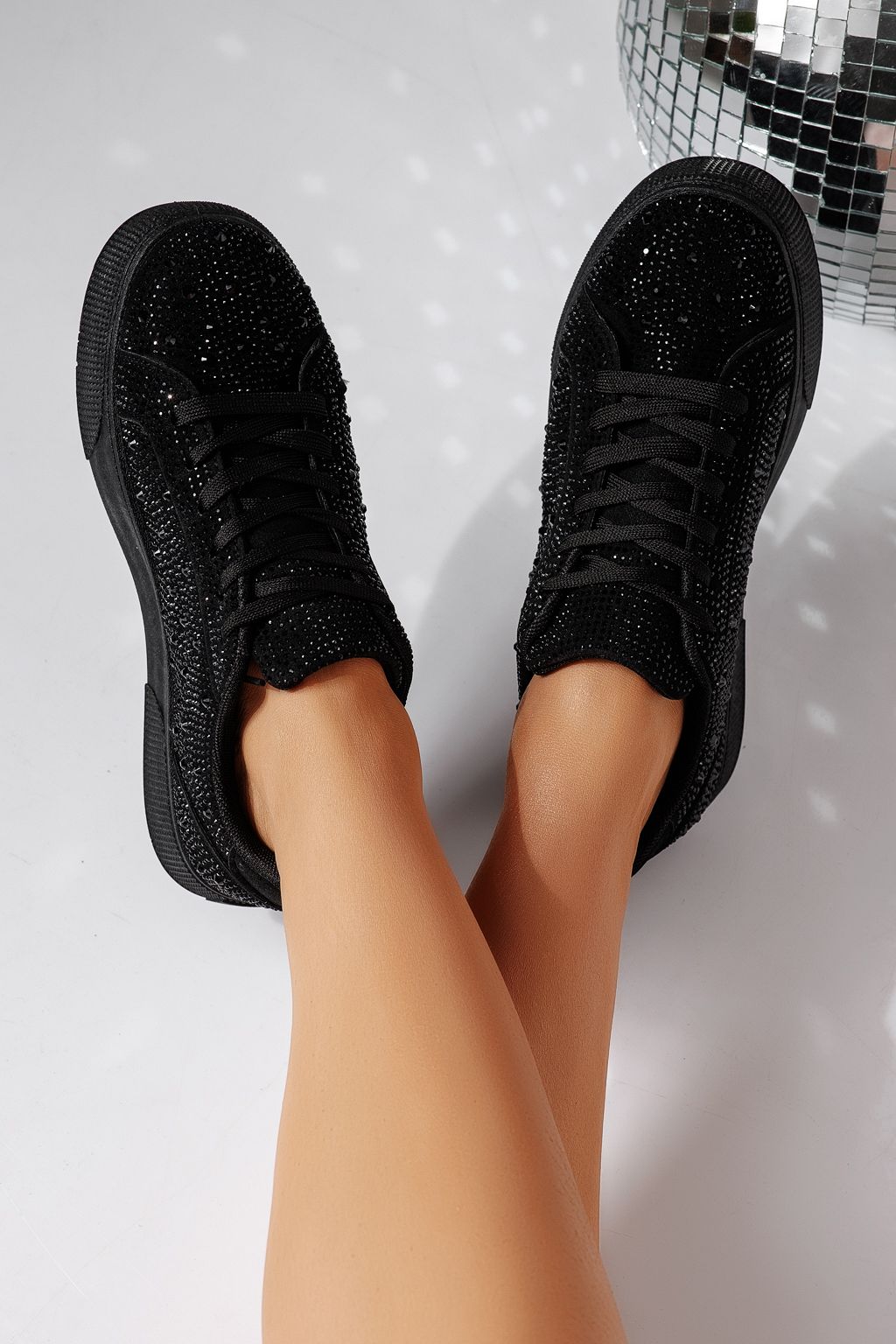 Adidasi dama negri din piele ecologica intoarsa Lorete #24478