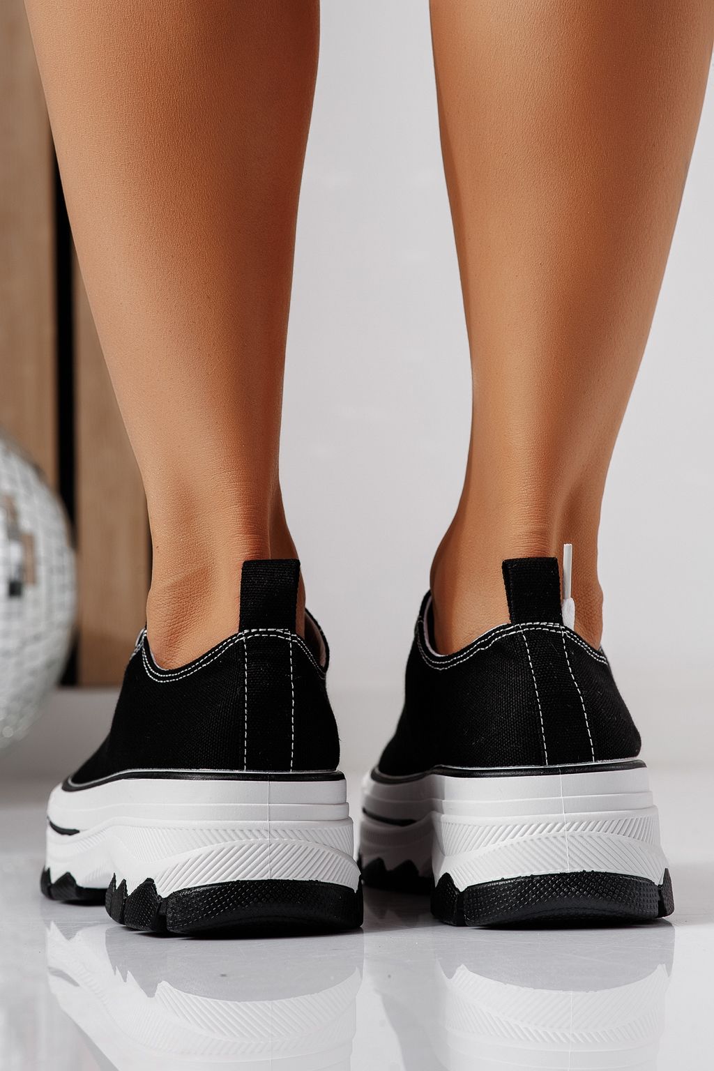 Adidasi dama negri din material textil Zoe #24487