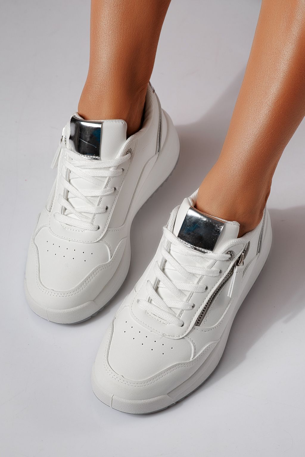 Adidasi dama gri din piele ecologica Alana #24416