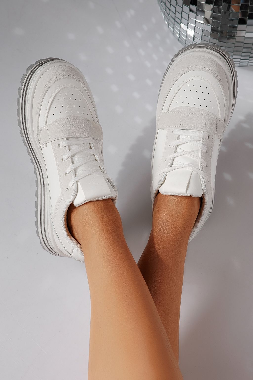 Adidasi dama gri din piele ecologica Tabitha #24455