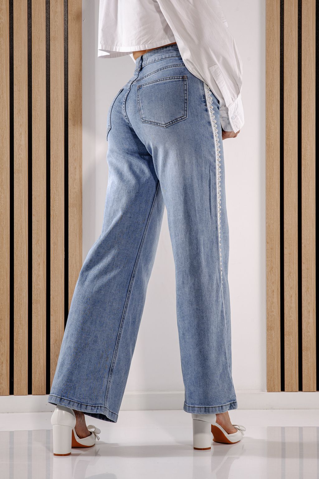 Blugi Wide Leg Dama Anuva Albastri #A1384