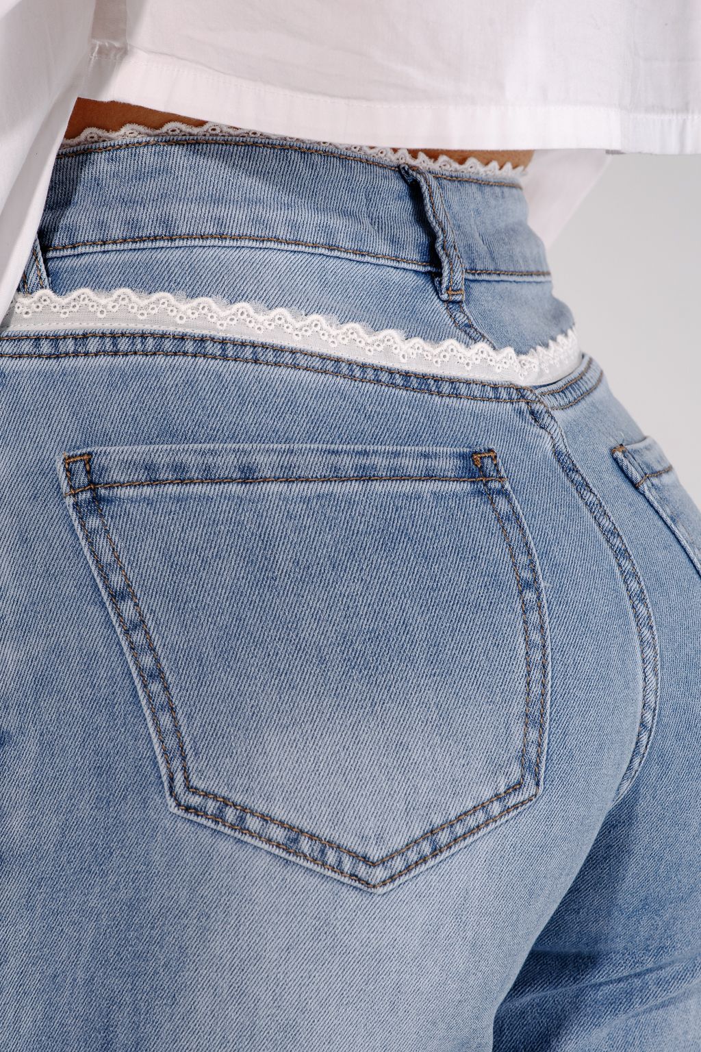 Blugi Wide Leg Dama Calina Albastri #A1386