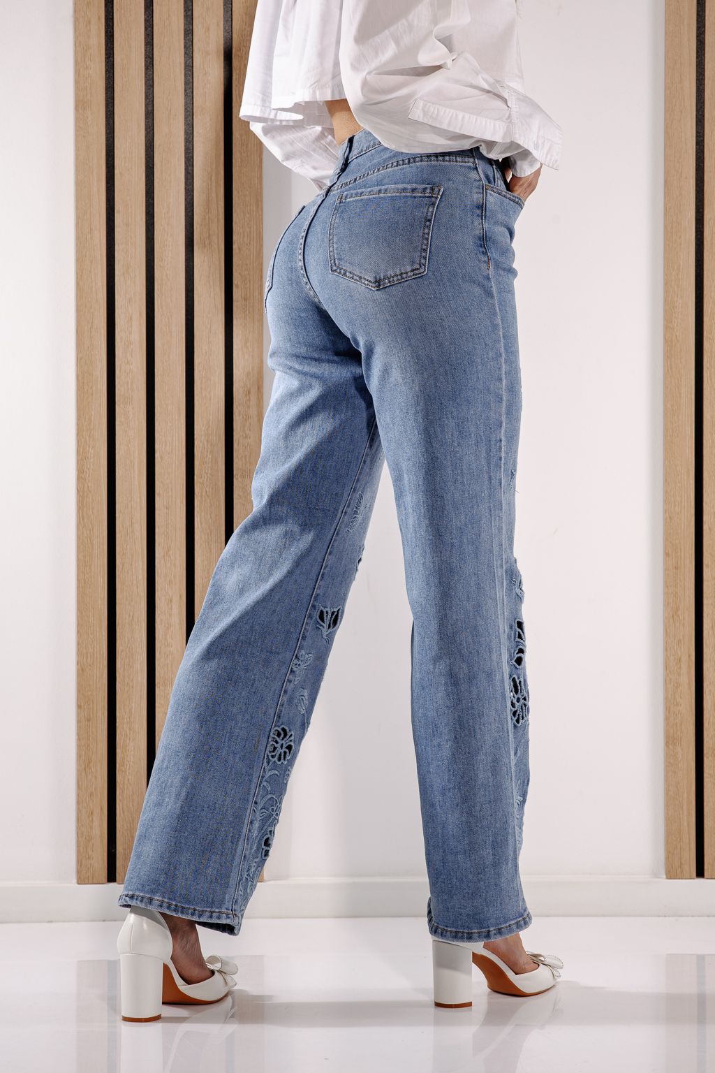 Blugi Evazati Dama Alyona Albastri #A1383