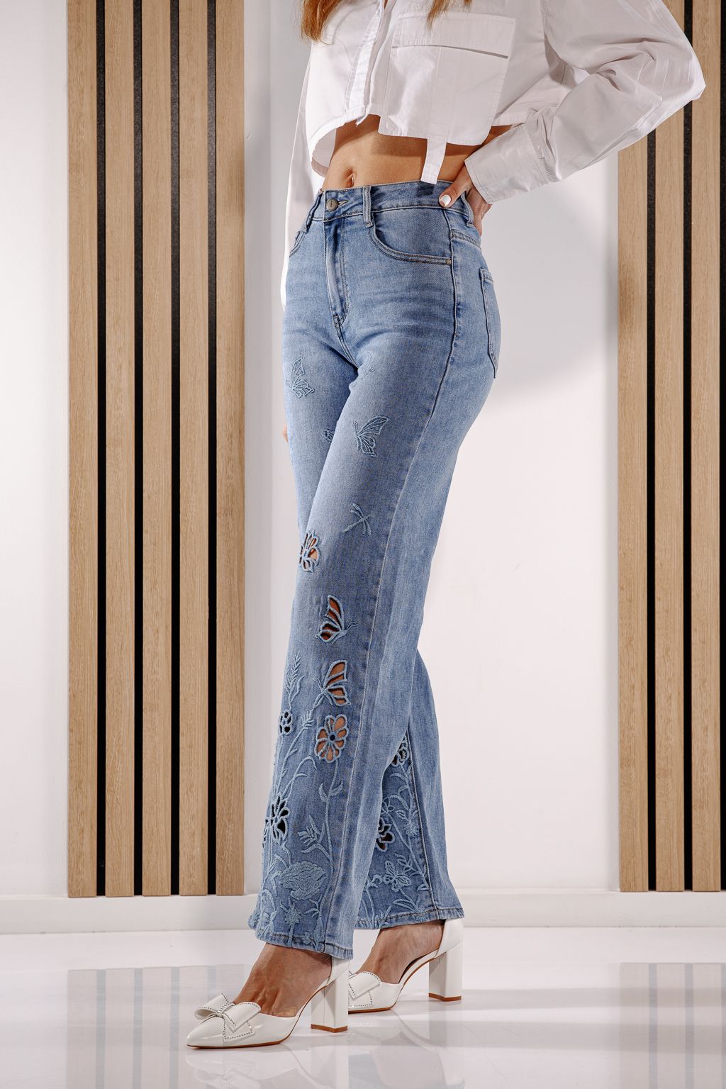 Blugi Evazati Dama Alyona Albastri #A1383