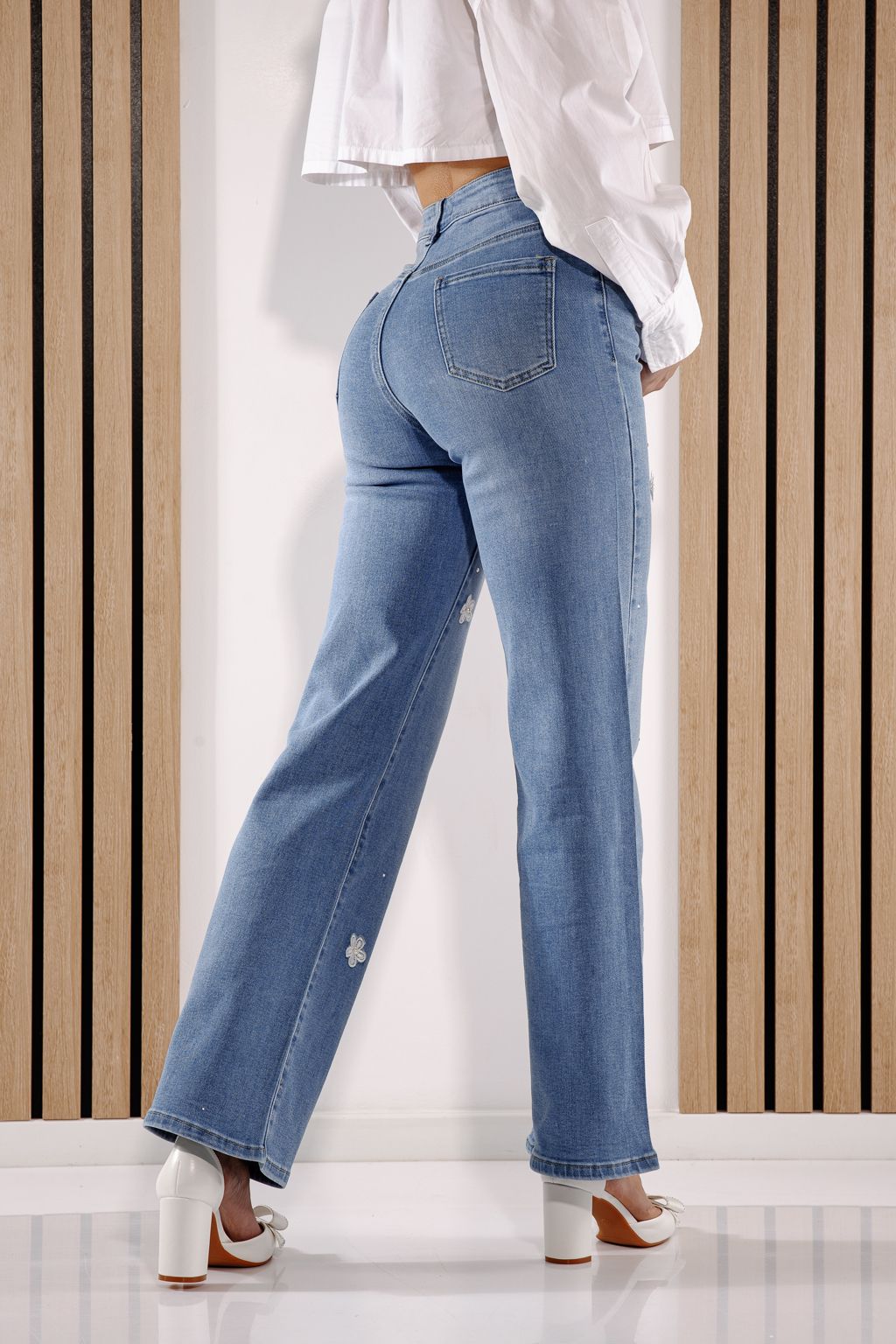 Blugi Evazati Dama Alane Albastri #A1374